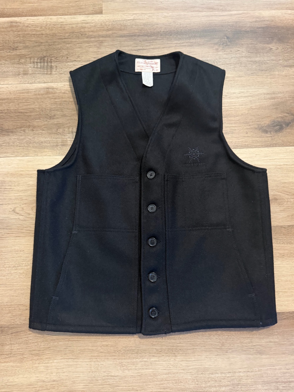 Vintage CC Filson Mackinaw Wool Vest Men’s 40 Medium Black USA